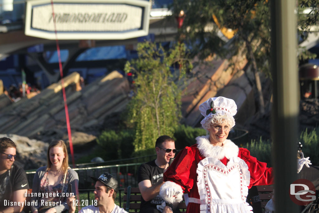 Mrs. Claus leading the mail room group.