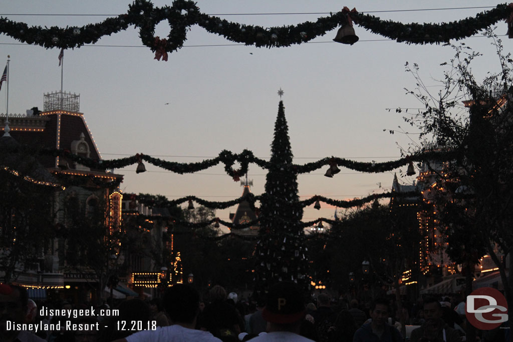 Arrived on Main Street before the Christmas tree lighting just as the Flag Retreat was concluding.