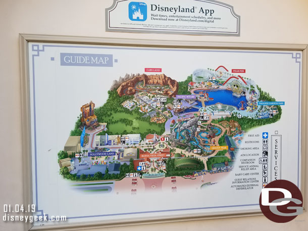 The current park map.  I like how the future Marvel area looks like a large park.  Kind of surprised they have not indicated what is coming to that area yet.