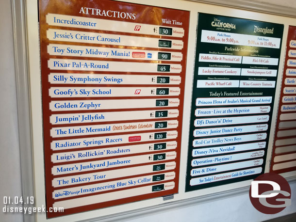 Disney California Adventure wait times at 1:48pm