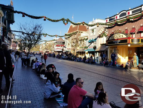 Main Street USA, about 30 minutes before parade time.