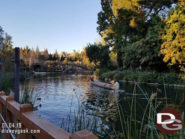 The canoes were starting to close for the evening.  Cast Members were taking one offline.