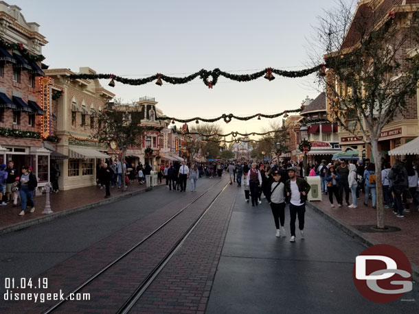 Looking back up Main Street USA