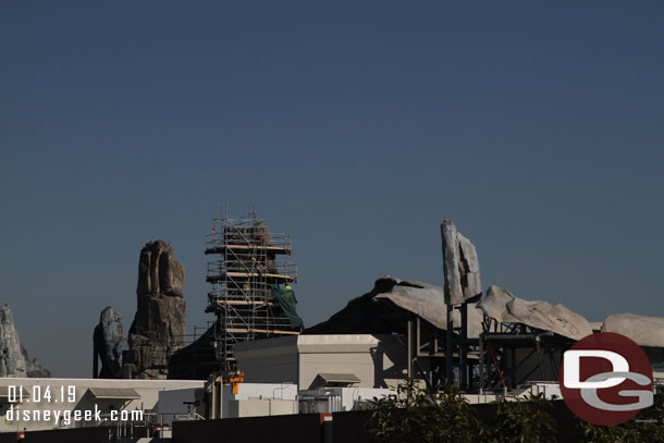 Panning across the site only a few formations have scaffolding still.