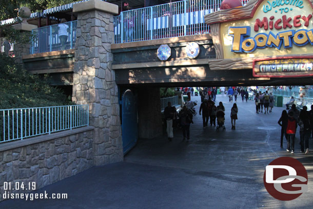 No carts under the bridge as you head to Toontown today.