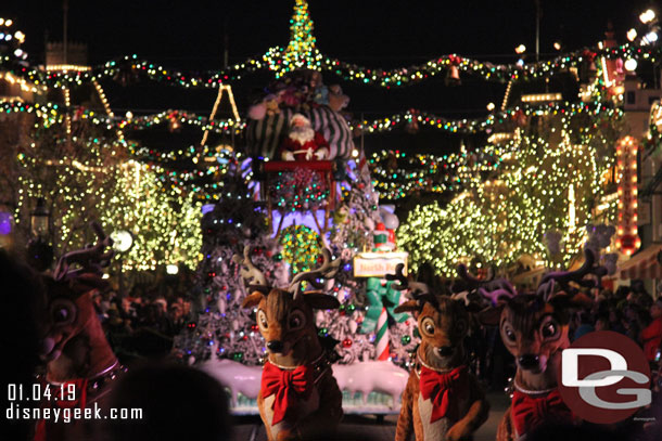 Santa's float has been repaired and is back in the parade, it returned before Christmas.