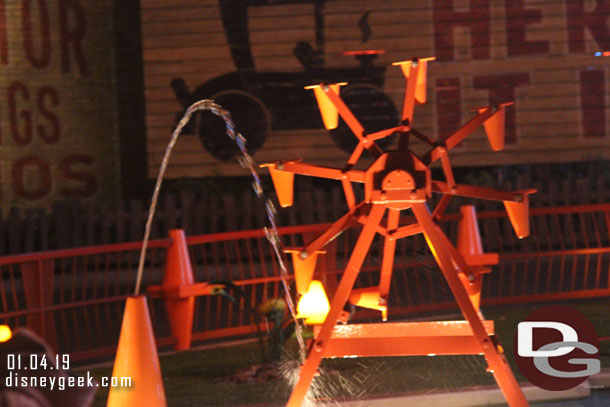 The water was a little short at the Cozy Cone fountain.