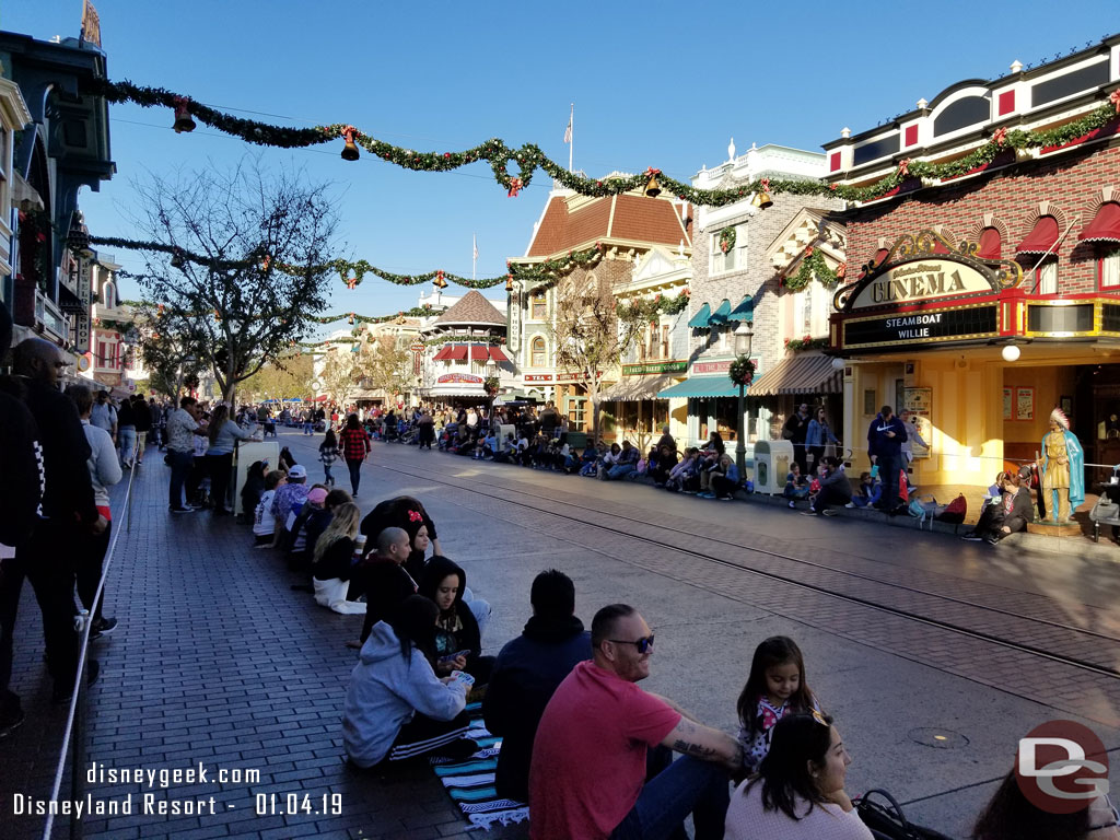 Main Street USA, about 30 minutes before parade time.