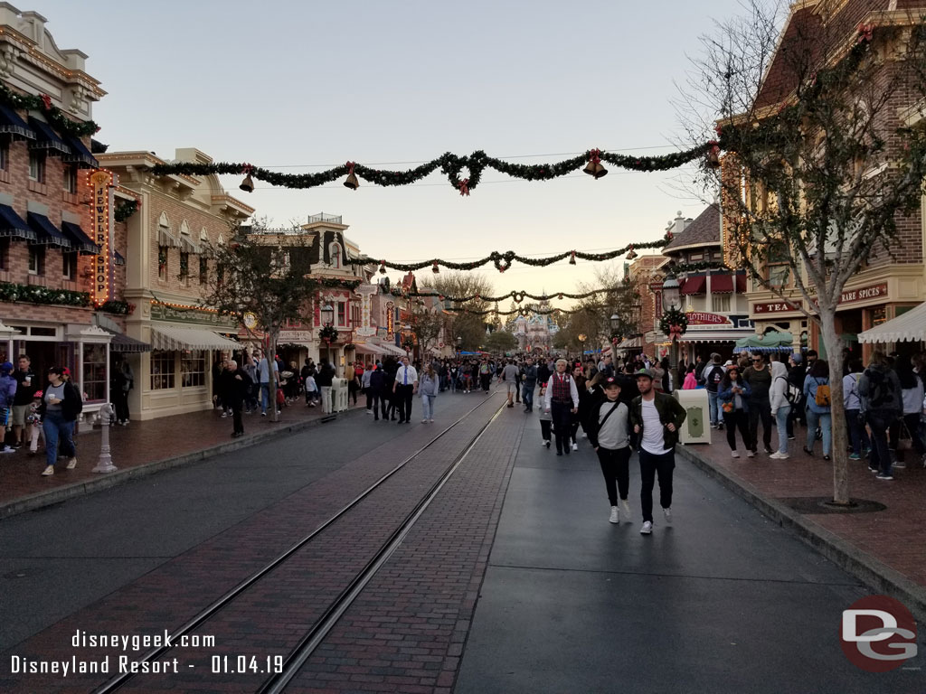 Looking back up Main Street USA