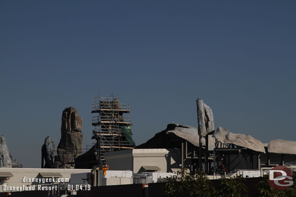 Panning across the site only a few formations have scaffolding still.