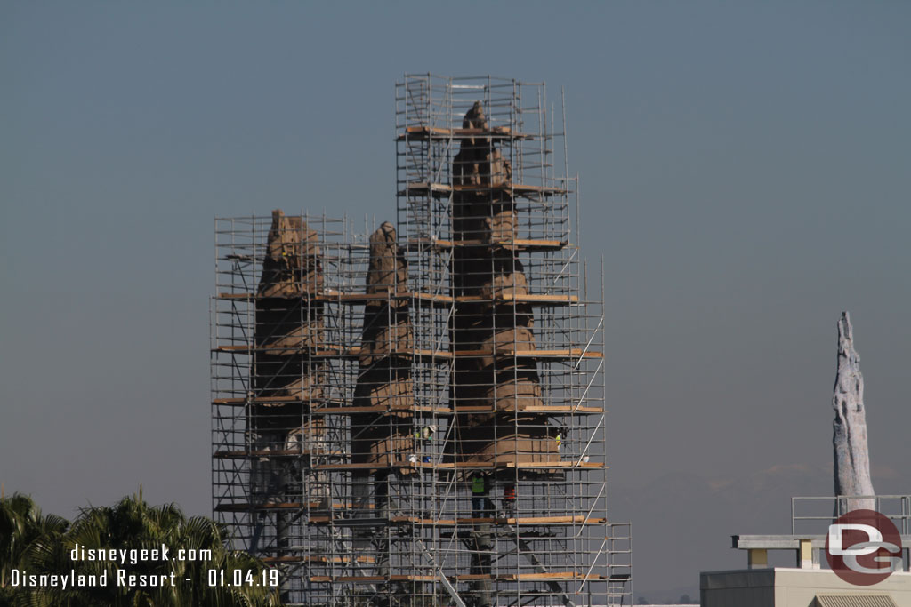 A closer look at the background spires.