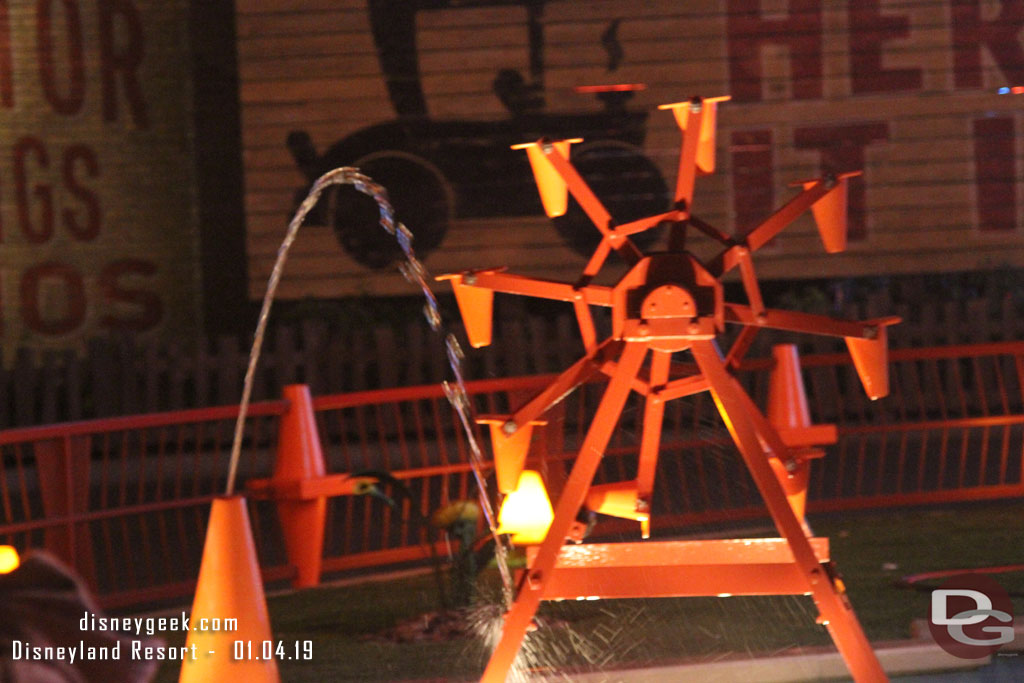 The water was a little short at the Cozy Cone fountain.