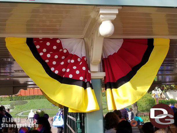 Mickey and Minnie bunting at the turnstiles