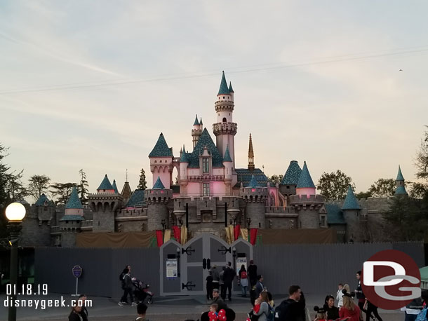 Sleeping Beauty Castle as the sun was setting.