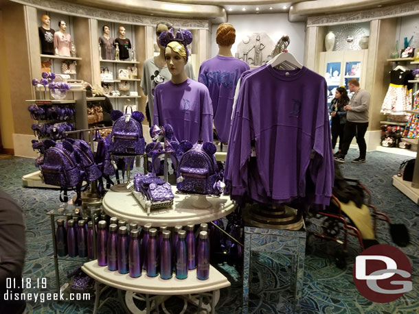 Elias & Co has a lot of purple merchandise front and center.