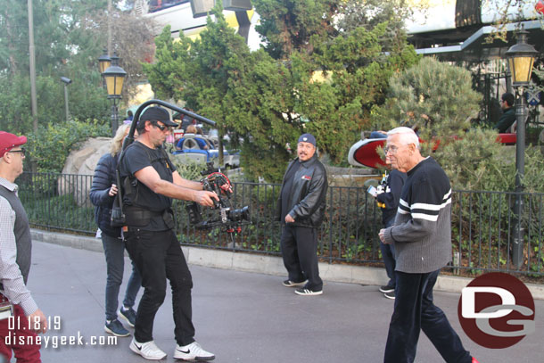 Bob Gurr was being filmed walking by the Matterhorn