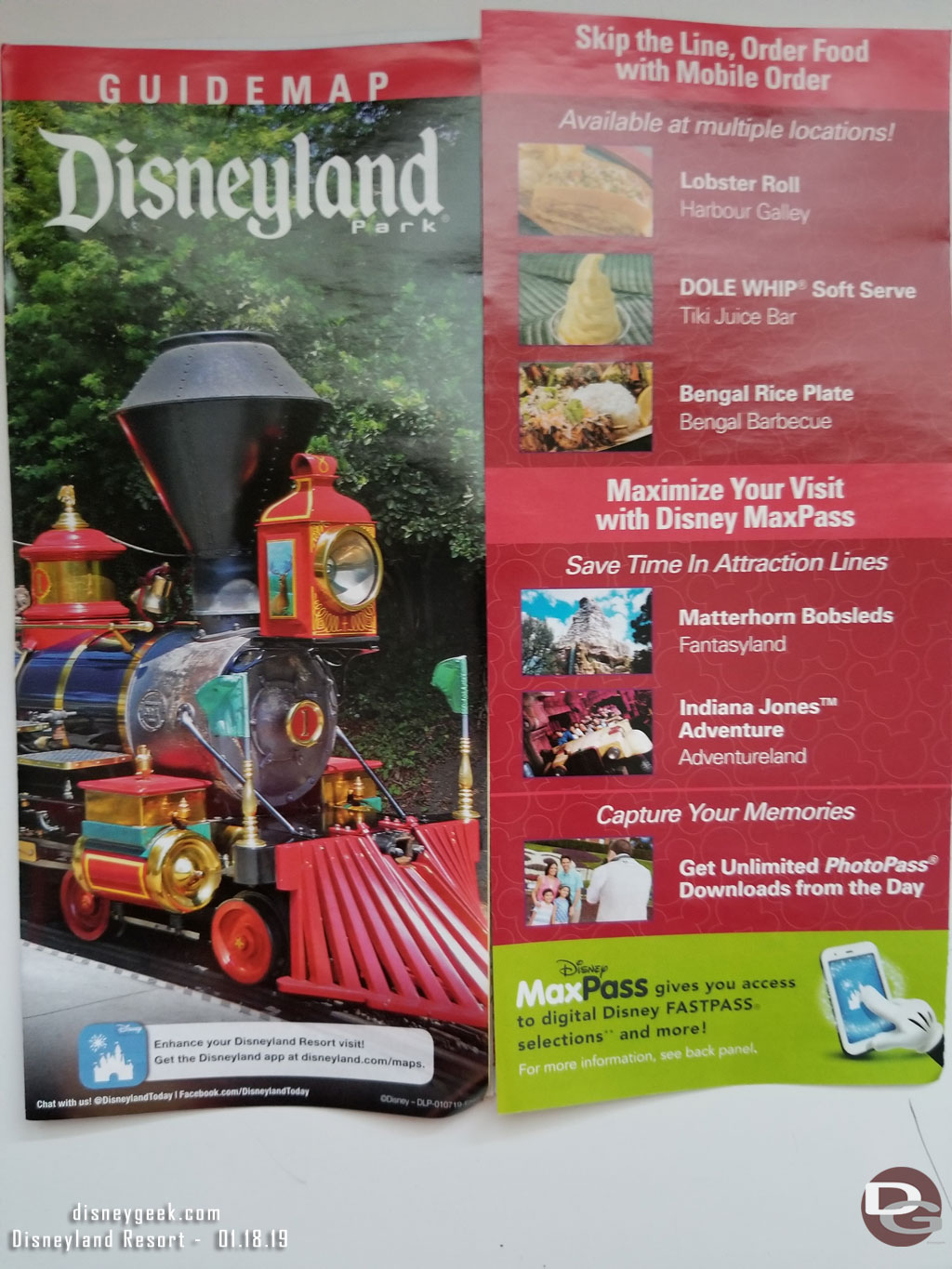 Current Disneyland Park guide.