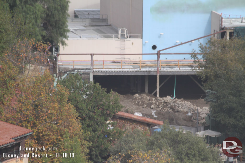 The large mound of dirt is gone but some other rubble remains.  