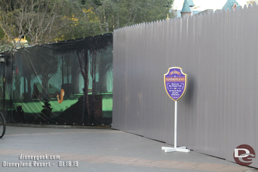 As you walk toward Fantasy Faire a scene from Sleeping Beauty is on the wall.