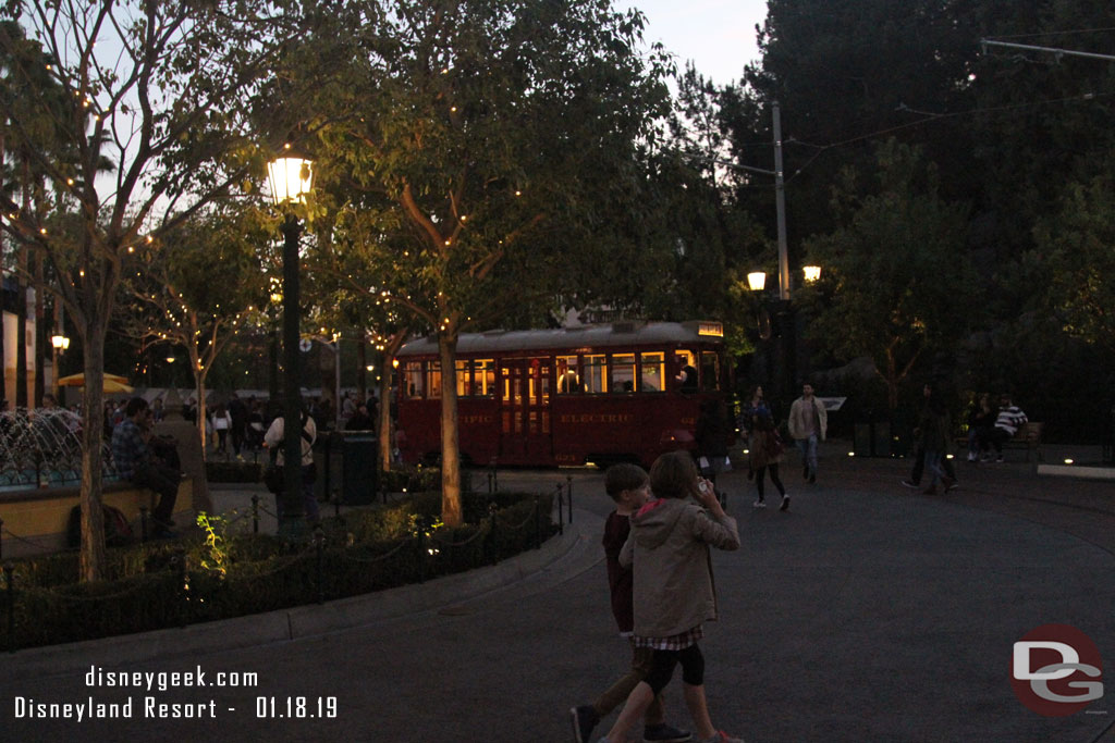 The Red Cars were running this evening.