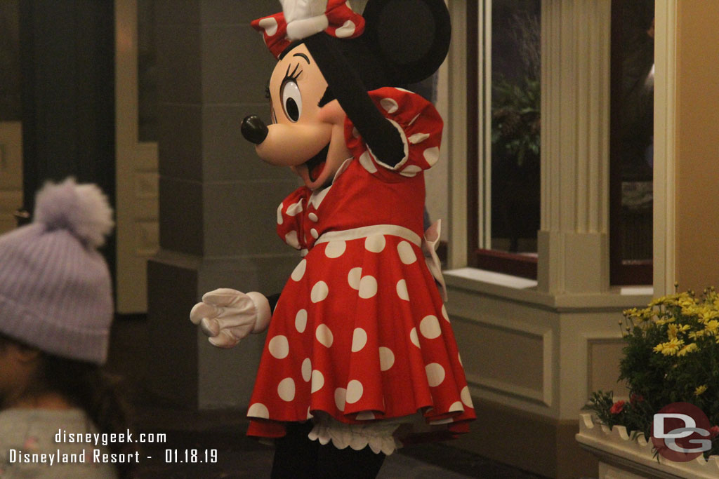 Returned to Disneyland.  Minnie was greeting guests in her traditional outfit.