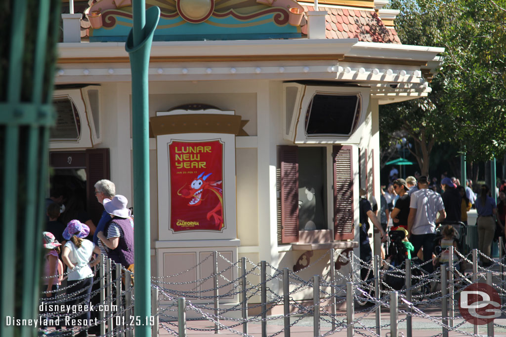 Lunar New Year ad on the ticket booth sign as I walked by.