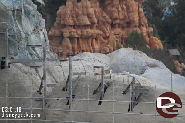 Here you can see the wire mesh that has been installed as they are extending this one portion.