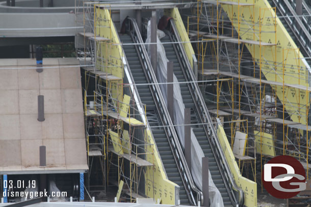 The third floor side paneling is still being installed.