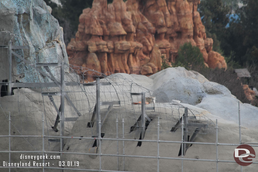 Here you can see the wire mesh that has been installed as they are extending this one portion.