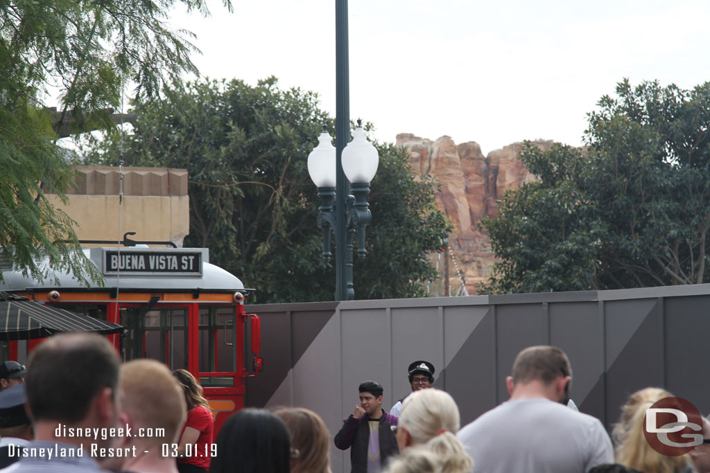 No visible progress on the Marvel area from this vantage point.