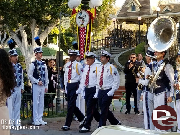 Disneyland security honor guard arriving.