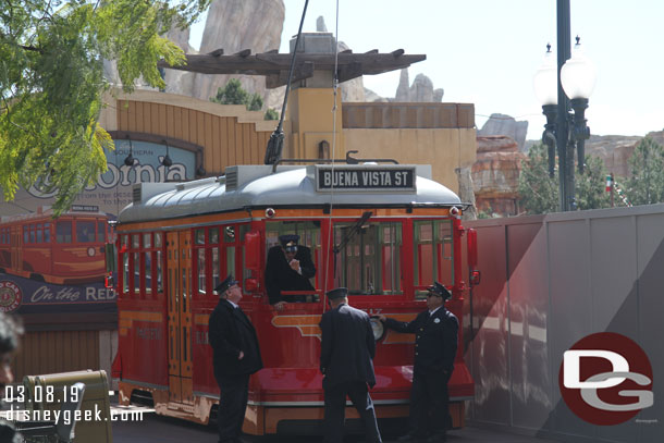 The Red Car preparing for a run.