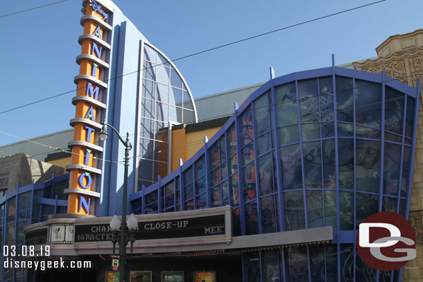 A wider view of the Animation Building as I made a second pass through the area.