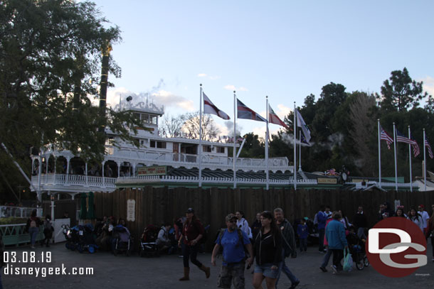 The Frontierland dock is still being renovated.