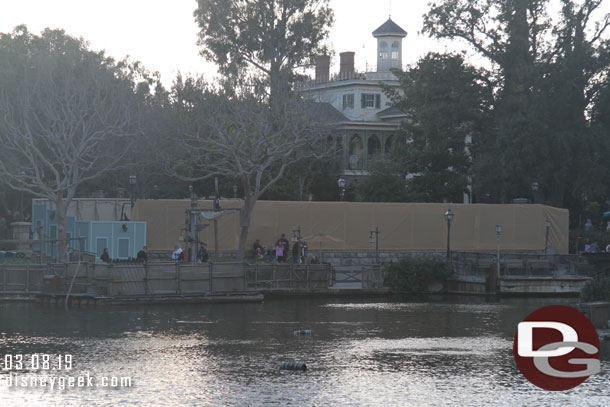 Disneyland scheduling sometimes seems off.. walls are up as they work on the planters near the Haunted Mansion, this is where the stroller parking usually is.  Fantasmic has been dark for several weeks and returns tonight.  These walls went up in the past few days. Seems this project should have been done during the renovation time.