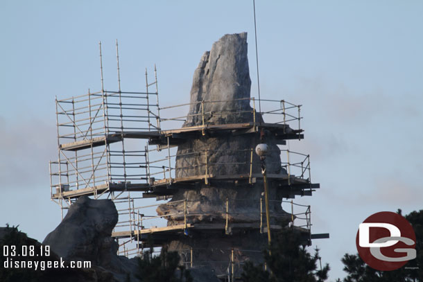 The park side of the formation they are removing the scaffolding from.