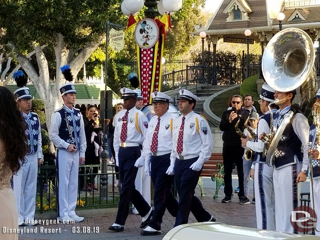 Disneyland security honor guard arriving.