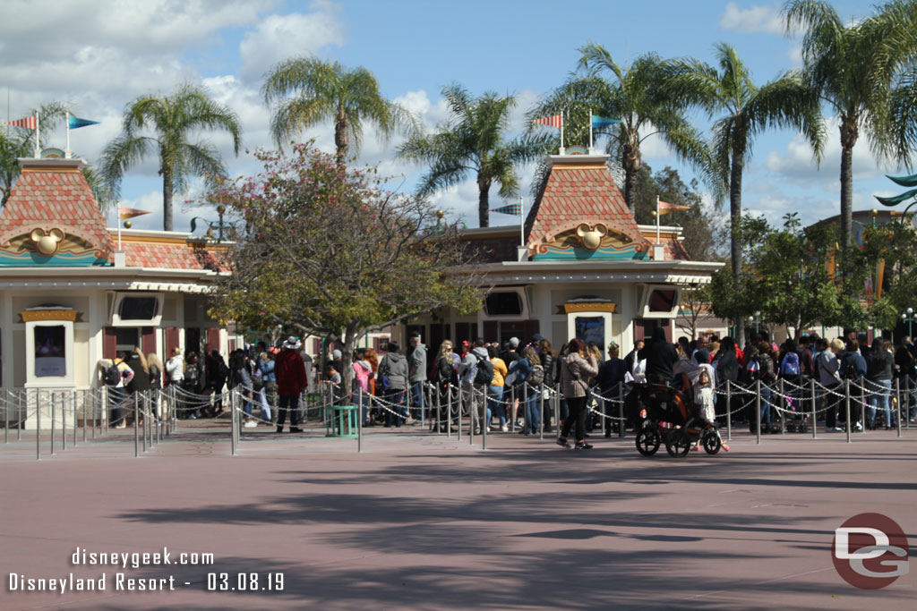 Healthy lines at the Ticket Booths (tip you can conduct almost all ticket transactions online at home or through the app and in most cases can bypass the booths and go directly to the gate)