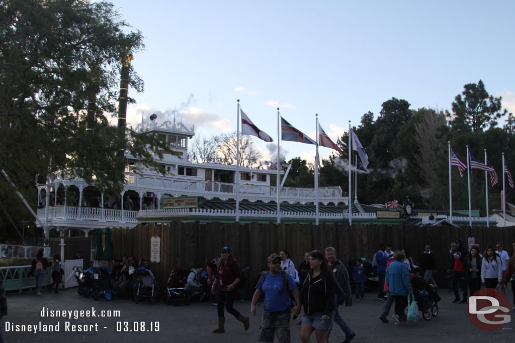 The Frontierland dock is still being renovated.