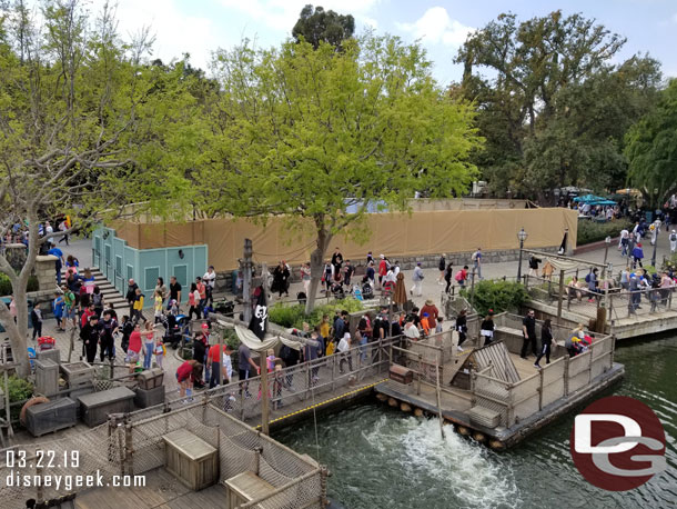 Work continues on the stroller parking area across from the Haunted Mansion.