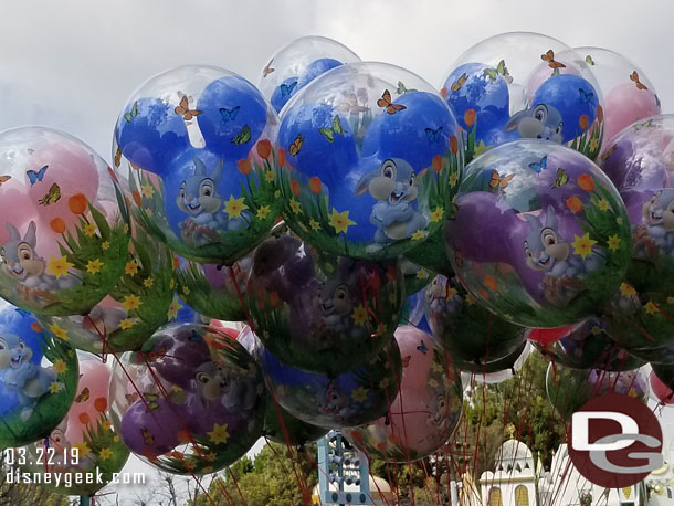 Spring balloons are for sale around the parks.