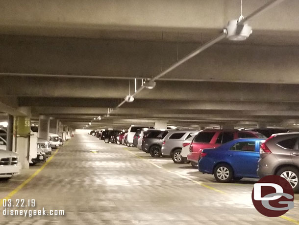 Here you can see the recently installed parking sensors in the middle of the lane.