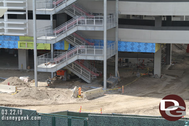 Work continues on ground level.