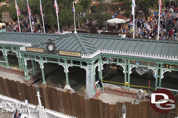 Looking down at the project from the Mark Twain Riverboat.