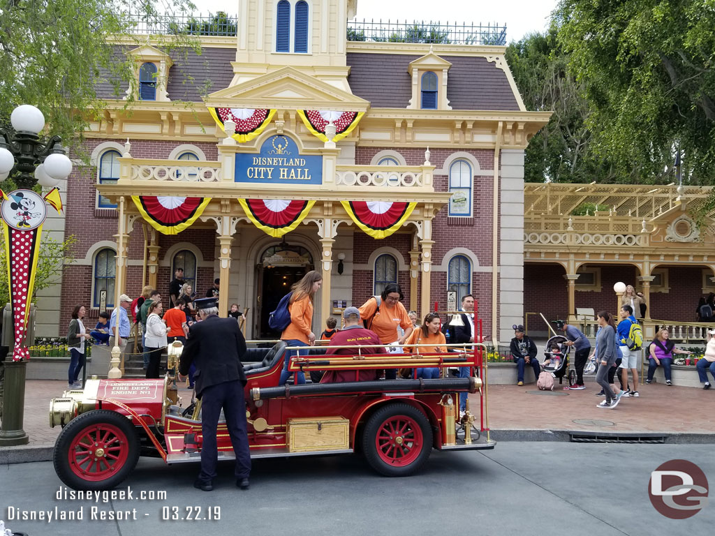Main Street Transportation today consisted of a couple horse drawn trolleys, the firetruck and I thought I saw one other car, no Omnibuses in service when I arrived.