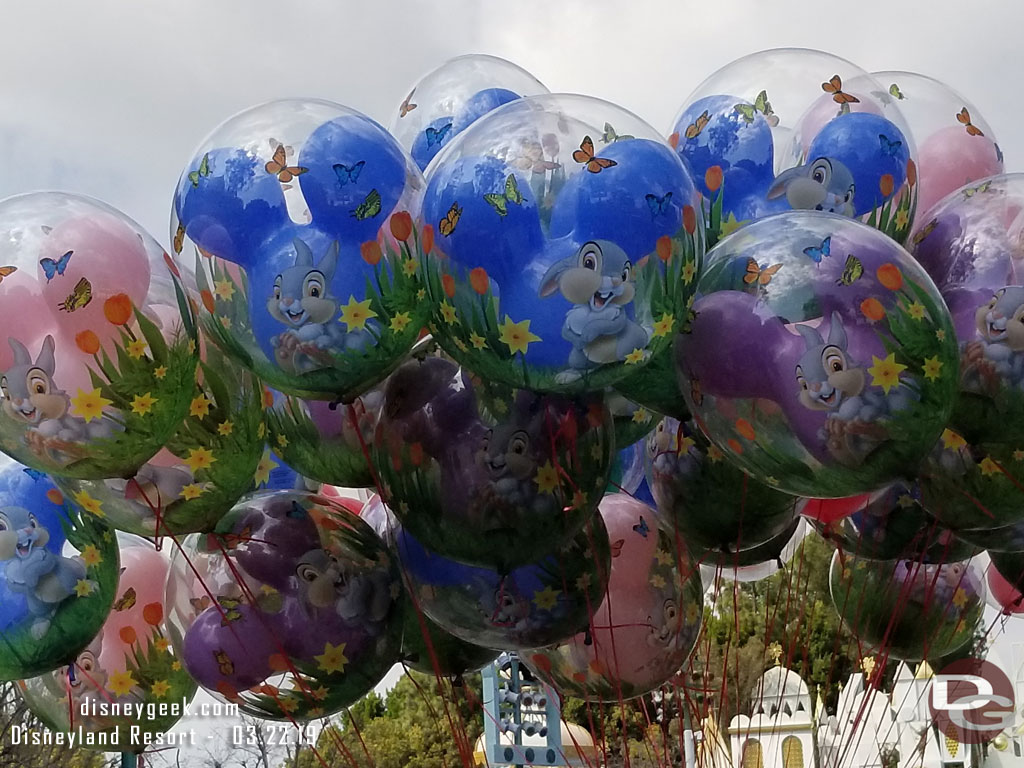 Spring balloons are for sale around the parks.