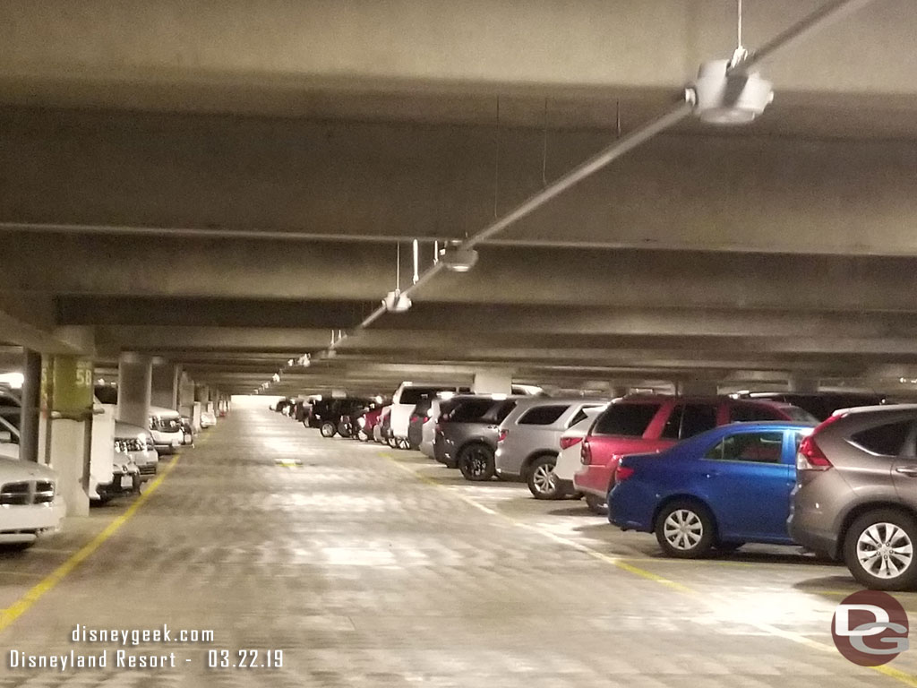 Here you can see the recently installed parking sensors in the middle of the lane.