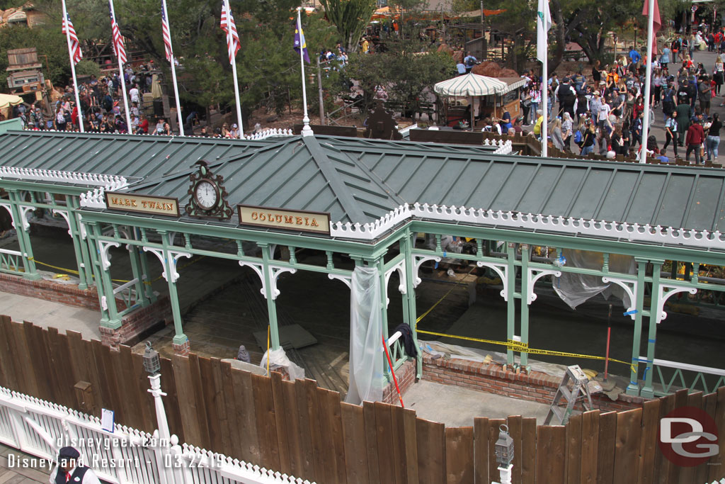Looking down at the project from the Mark Twain Riverboat.
