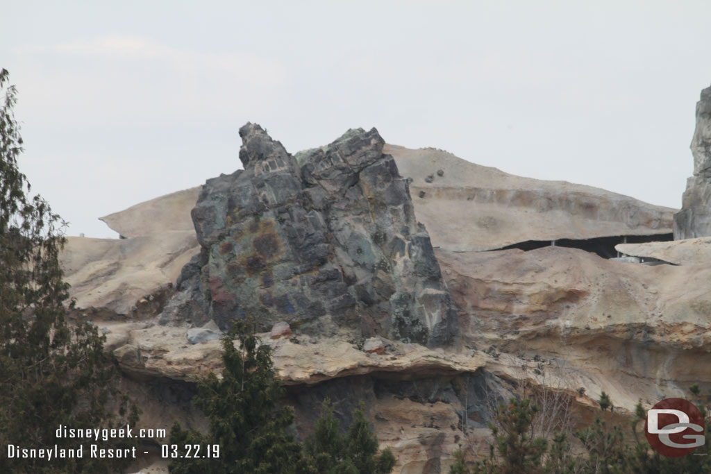 To the right you can see how the new backings have helped to darken the gaps in the rock work.