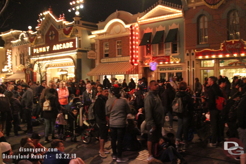 Returned to Main Street USA around 9:15 to find a spot for Mickey